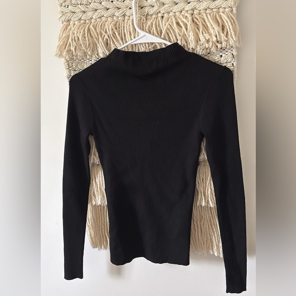 Maje Mariano Quarter Ringed Zip Ribbed Mock Neck Sweater Top Size Small Y2K - Picture 3 of 6